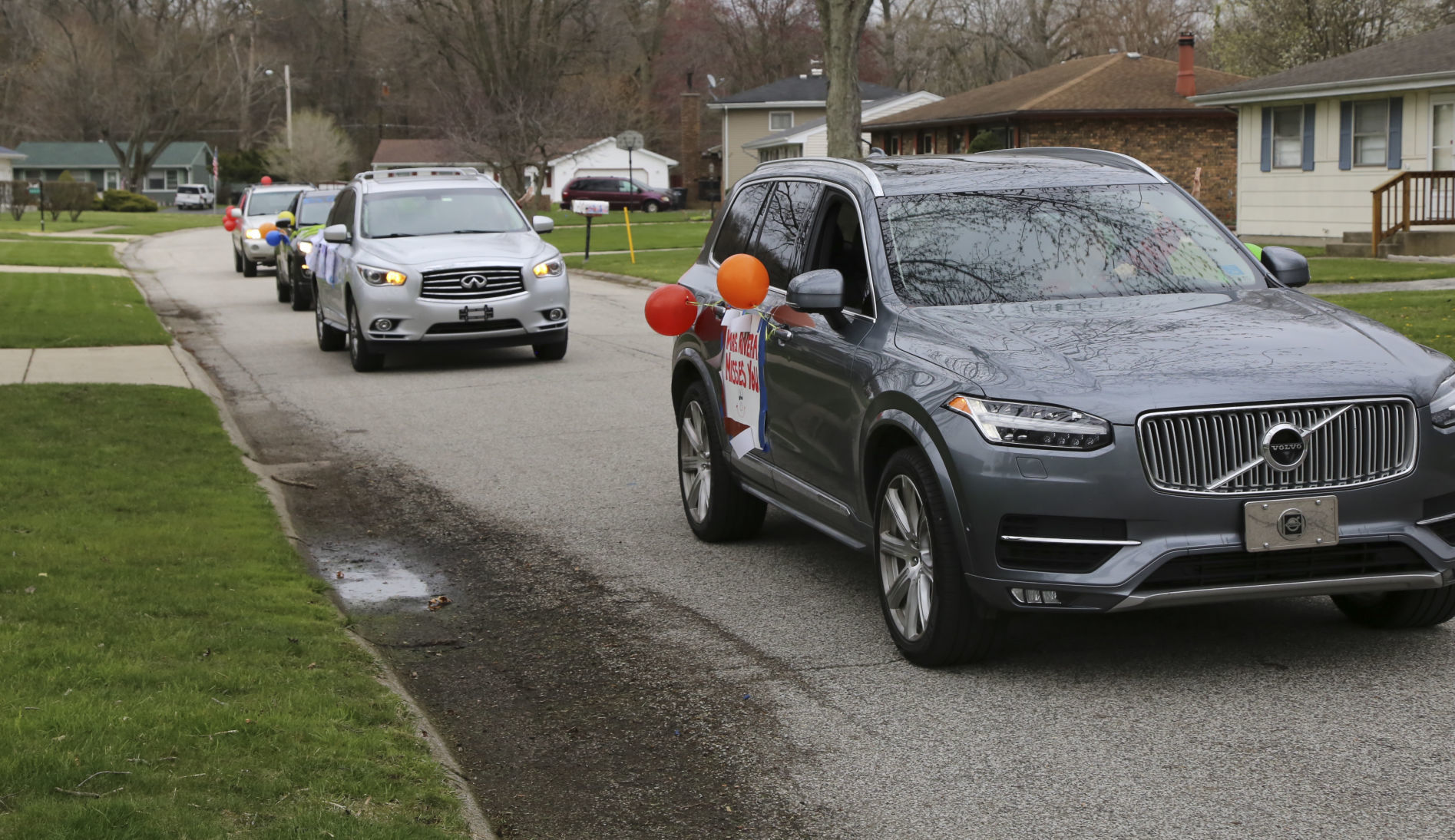 Aylesworth Elementary School in Portage teachers and staff parade through the neighborhoods in their district